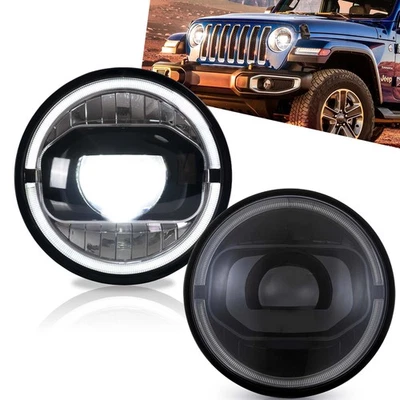 VLAND VOLL LED-Scheinwerfer für JEEP Wrangler JK 2007-2017 Mit Gelb Blinker Paar - Bild 1 von 4