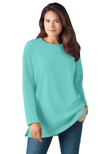 Woman Within Plus Size Sherpa Sweatshirt - Picture 1 of 52