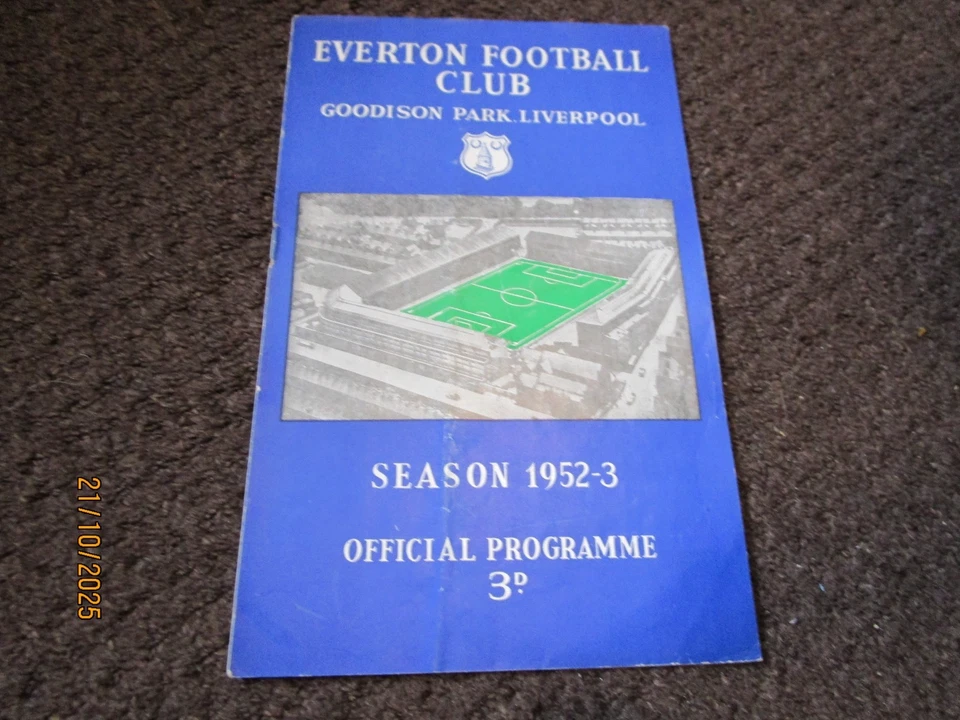 EVERTON  v  HUDDERSFIELD TOWN  1952/3  APRIL 6th - Image 1 of 1