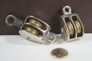 Doppelblock Seilblock 2 Umlenkrollen Block Edelstahl Boot Seilzug Flaschenzug - Bild 1 von 2