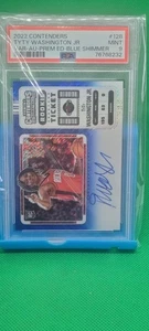 /21 TYTY WASHINGTON JR. 2022 CONTENDERS PREMIUM ROOKIE TICKET AUTO RC PSA 9 #128 - Picture 1 of 8