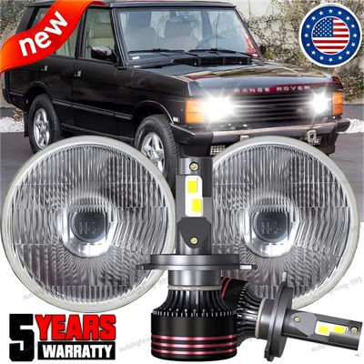 Par de faróis de LED redondos pretos Land Rover Range Rover Classic 7" 1970-1995 - Imagem 1 de 4