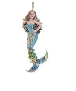 Kurt Adler Electroplated Mermaid Christmas Ornament Blue Coastal Christmas 5.25" - Picture 1 of 1