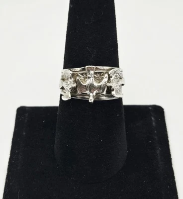 Anillo de Plata Esterlina De Colección Talla 8 – 4.0g Paloma Descendente Fe Cristiana Religiosa Foto 1 de 4