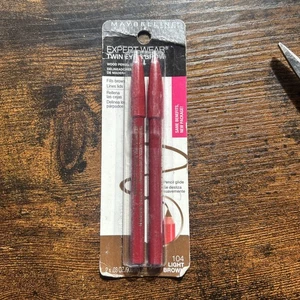 Maybelline Expert Wear Twin Eye & Brow Pencils #104 Light Brown Retired - Picture 1 of 2