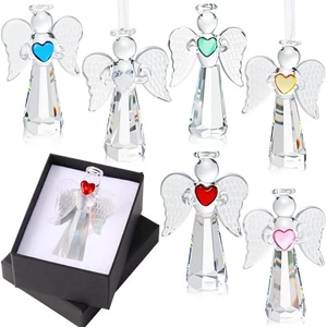 6 Stück Kristall Engel Figuren Weihnachtsschmuck Glas Schutzengel Orname... - Bild 1 von 6