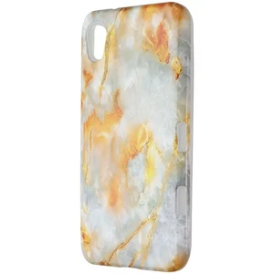 MyBat Premium Dual Layer Hülle für Motorola Moto E6 - Orange/Grau Marmor - Bild 1 von 3