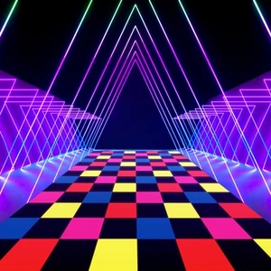 Neon Dance Floor Light Up Dance Floor UV Reactive Aisle Runners Glow in The D... - Picture 1 of 8