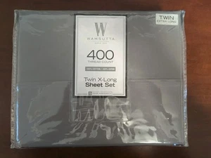 Wamsutta Twin Sky Blue 400 Thread Count Cotton Sheet Set NEW in Package - Picture 1 of 4