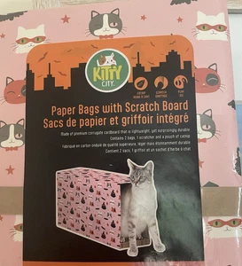 Tabla rascadora para actividades para gatos con escondite dos bolsas de papel y hierba gatera - Imagen 1 de 11