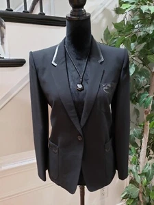 DIANA Women's Black Long Sleeve Single Breasted One Button Blazer Jacket Size M - Picture 1 of 12