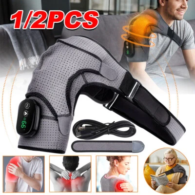 Electric Heated Shoulder Massager Brace with Vibration Therapy Joint Pain Relief - Image 1 of 4
