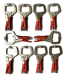 10 Pack 6" Locking C Clamp Adjustable Pliers Grip w/Swivel Pad Vise Jaws - Picture 1 of 2