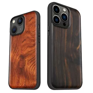 Magnetic Wood Phone Case for iPhone 12 13 14 15 16 Pro Max Plus MagSafe Cover - Bild 1 von 13