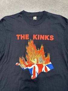 1980s The Kinks UK Jive Across America Burning Flag Band Tee - Picture 1 of 6