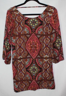 Billabong Dress Women's Small Designers Closet Paisley Tunic Stretch Tunic Boho - Image 1 of 4