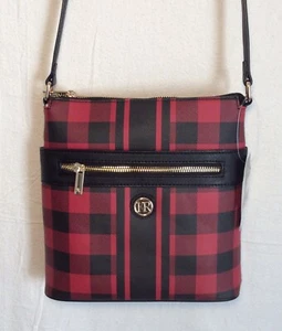 Red/Black Plaid KIM ROGERS HANDBAG Crossbody - Picture 1 of 8