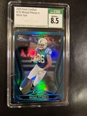 2020 Certified Mirror Teal Michael Pittman Jr  CSG 8.5 #122 RC /50 - Image 1 of 3