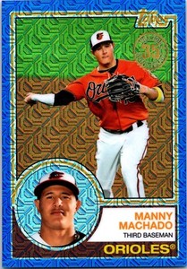 2018 Topps Series 1 MANNY MACHADO 1983 Silver Pack Blue Mojo Refractor /150 K67
