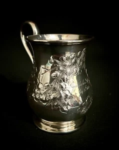 Antique J.S.B & Co American Coin Silver Cup/Mug Grandfather Gift 1855 - Picture 1 of 11