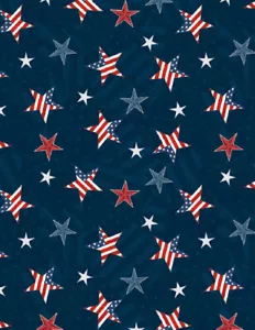 MODA FABRICS "Hearts Anthem" #84476 443 patriotic stars BY THE YARD - Picture 1 of 1