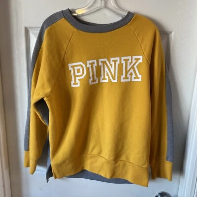 Sudadera para mujer Victorias Secret talla XS pulóver cuello redondo amarilla  Foto 1 de 4