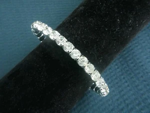 Funkelndes VINTAGE Strass festes Manschettenarmband, Krappenbesatz großflächig Strass - Bild 1 von 6