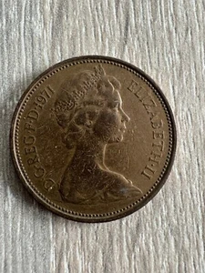 Münze New Pence 2 1971 Elizabeth Il Rarität - Bild 1 von 2