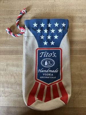 Titos Vodka 25th Anniversary Embroidered Canvas Drawstring Bag American Flag - Image 1 of 2