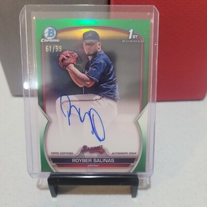 2023 Bowman Chrome Royber Salinas Green AUTO  #'d 61/99 Atlanta Braves Prospect