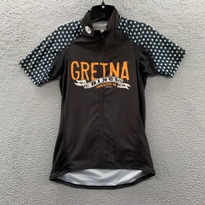 SUGOI Cycling Jersey Womens Medium Short Sleeve Full Zip Black Blue - Picture 1 of 10