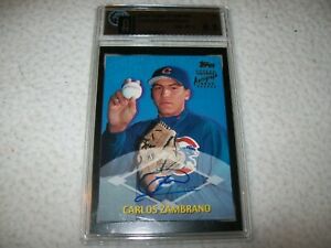 2000 TOPPS TRADED ROOKIE CARLOS ZAMBRANO AUTOGRAPH AUTO CHICAGO CUBS GRADED 8.5