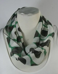 Infinity Schal, schönes Muster, grünes Farbmotiv(2), Chiffon, Handarbeit - Bild 1 von 26