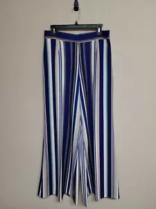 LENA GABRIELLE Women's Palazzo Pants High Rise Striped Print Stretch.Size 10 - Picture 1 of 14
