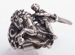 Sasuntsi Davit "David of Sassoun" Sterling Silver Ring - Picture 1 of 5