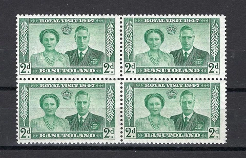 Basutoland 1947 Sc# 36 King George & Elizabeth block 4 MNH Cover
