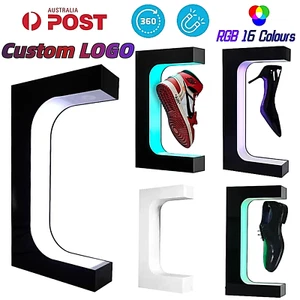 Levitating Shoes Display Lamp Stand Leather Sneaker Rotating Floating LED Light - Picture 1 of 18