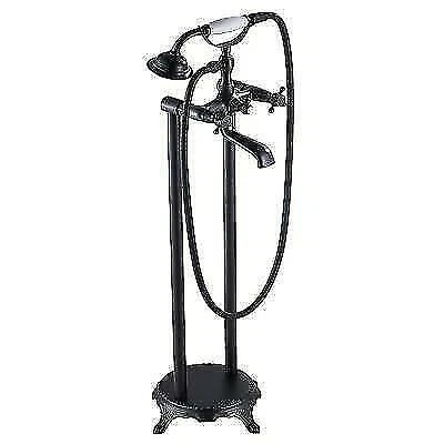 Floor Mounted Bathtub Faucet Standing LED Tub Filler Mixer Handheld Shower