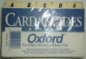 OXFORD A-Z CARD GUIDES 25 3x5 INCHES ITEM NO 40400 NEW FOR OFFICE SCHOOL HOME - Picture 1 of 3