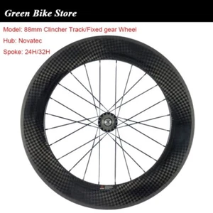 700C Full Carbon Clincher Front or Rear Wheel for Track Fixed Gear Road Bicycle - Picture 1 of 9