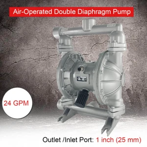 Aluminium pneumatische Doppelmembranpumpe 1" Einlassauslass QBK-25L (grau) 24GPM - Bild 1 von 12