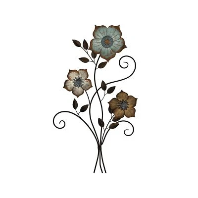 Stratton Home Decor S02369 Tricolor Flower Wall Decor, 19.25 W x 1.50 D x 30.... - Image 1 of 4