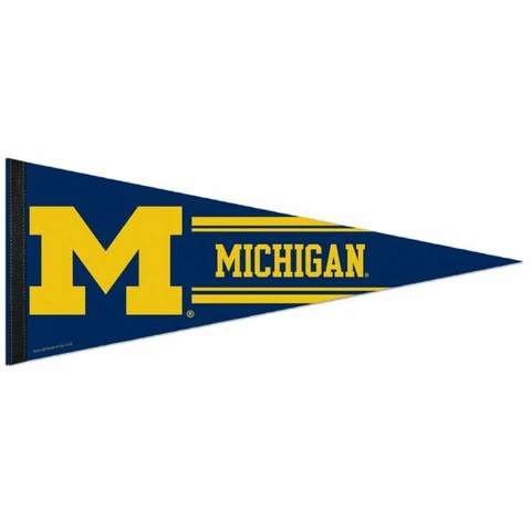 MICHIGAN WOLVERINES PREMIUM QUALITY PENNANT 12"X30" BANNER NCAA LICENSED Cover