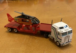 Vintage Yatming Kenworth Truck Rare Siku Trailer & Matchbox Helicopter Original - Picture 1 of 7