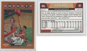2008-09 Topps Chrome Orange Refractor /499 Yao Ming #11 HOF