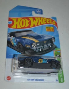 HOT WHEELS 2023 HW SLAMMED 2/5 - CUSTOM ' 68 CAMARO MATTE BLUE - Picture 1 of 4