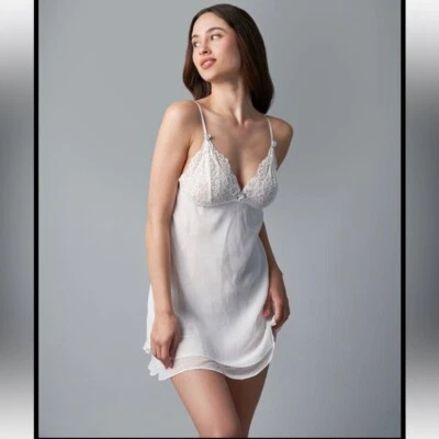 In Boom by Jonquil White Frilly Lace Lingerie Slip Dress Sz XS NEW Bridal - Image 1 of 4