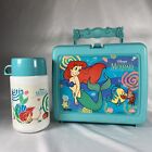 Vintage 90s The Little Mermaid Teal Plastic Lunchbox w/ Thermos