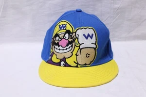 2011 Super Mario Nintendo WARIO Baseball Hat Cap Blue & Yellow A-flex - Foto 1 di 4