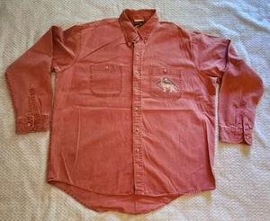 Coldwater Creek Mens XL Aztec Button Front Wolf Print Rust Color Made In USA - Picture 1 of 9